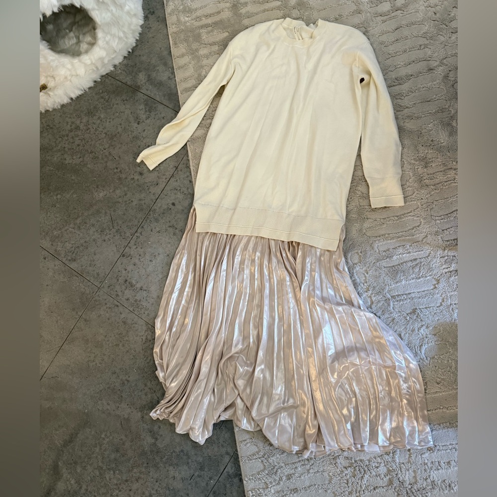Anthropologie Cream and Silver Kids Dress